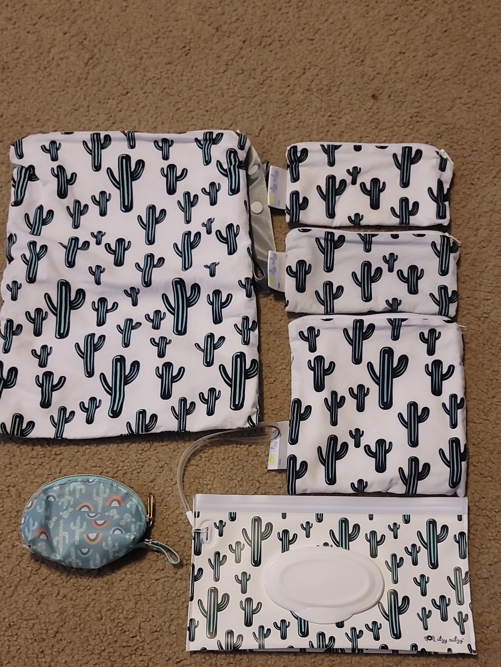 Itzy Ritzy Cactus Print Wet Bag and Organizer Set